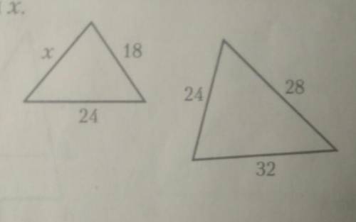 Треугольники подобны. Найдите длину стороны х.полное