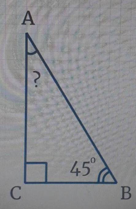 Чему равна градусная мера угла А если треугольник АВС прямоугольный?​