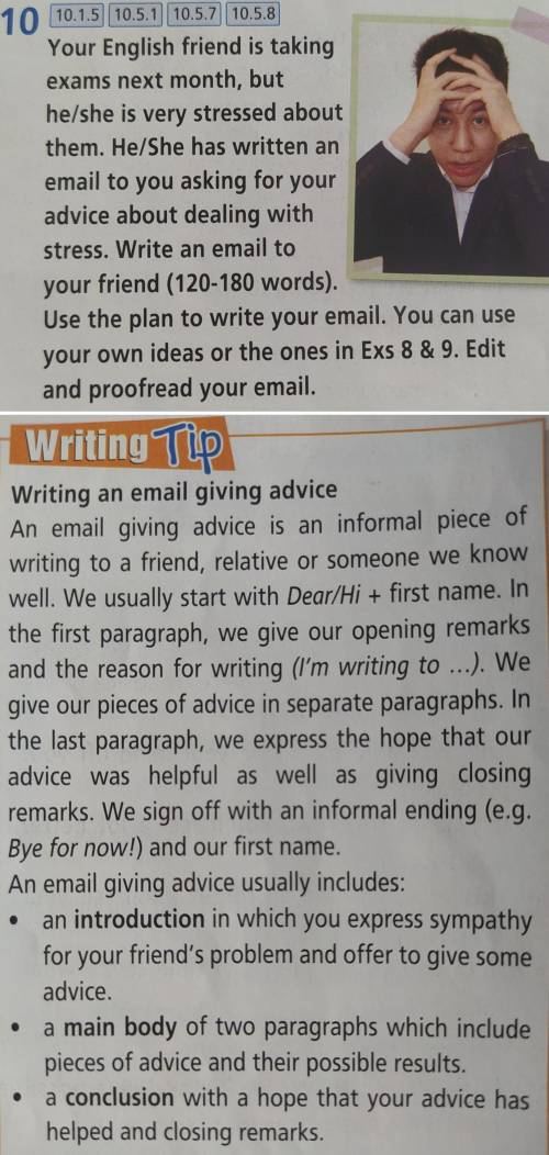 Нужно написать письмо с советами другу, у которого есть переживания по поводу экзамена Нужно написат