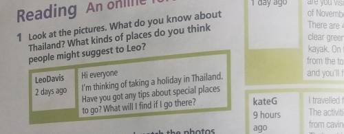 1 Look at the pictures. What do you know about Thailand? What kinds of places do you thinkpeople mig
