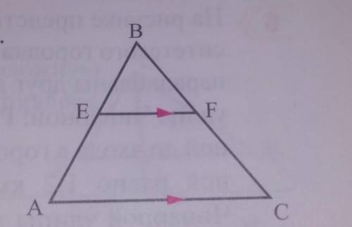 СРЧ ОЧЕНЬ ВАЖНО Зная, что в ∆АВС EF || АС, найдите требуемое.а) BE = ? если AB = 64 см и BF : FC = 5