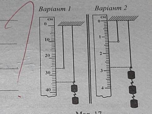 Контрольні запитання На малюнку 17 зображено гумову нитку в нерозтягнутому стані та нитку.до якої пі