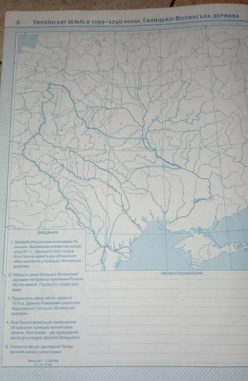 Контурная карта по истории Украины 7 класс 8 страница​