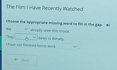 Choose the appropriate missing word to fill in the gap. DWealready seen this movie.TheyV been to Alm