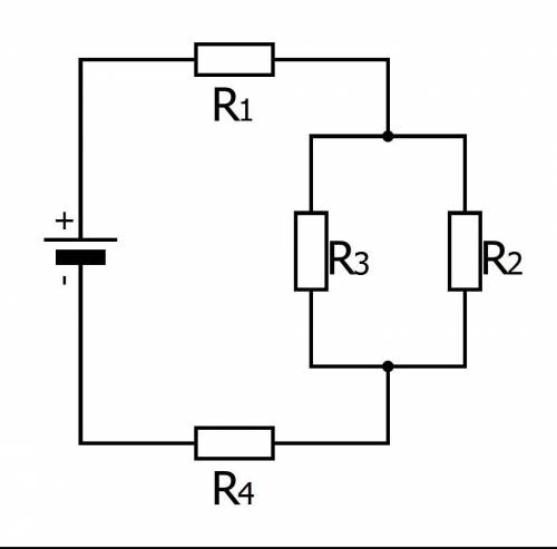 Рассчитайте общее сопротивление резисторов (см. схему). ответ запишите в Ом. R1 = 3 Ом, R2 = R3 = 6