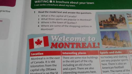 Read the model text and answer the question.1.What is the capital of Canada? What three sports are p