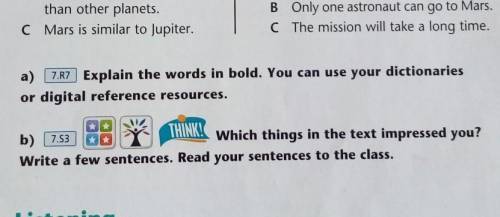 A) 7.R7 | Explain the words in bold. You can use your dictionaries or digital reference resources.7.