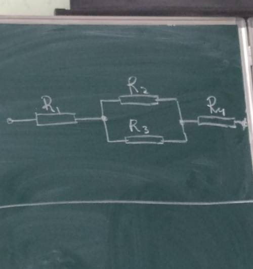Каково сопротивление показанной на рисунке цепи сопротивление резисторов R1=R2=30 ом и R3=R4=60 ом ​