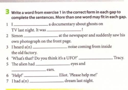 Write a word from exercise 1 in the correct form in each gap to complete the sentences. more than on