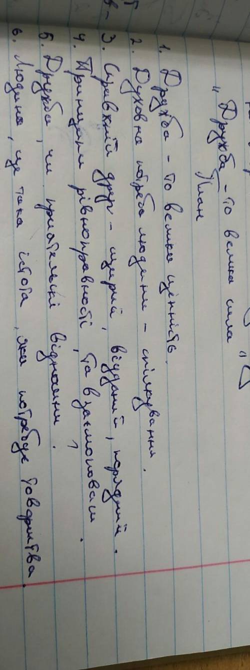 По плану зробить невеликий твір. Дружба - то велика сила План 1.Дружба - то велика цінність. 2.Дру