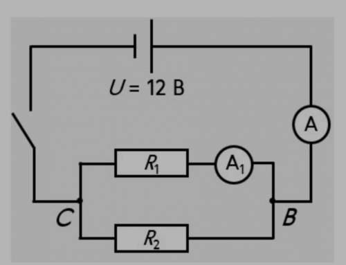 В электрической цепи, представленной на рисунке, сопротивление резистора R1 = 60 Ом, показания ампер