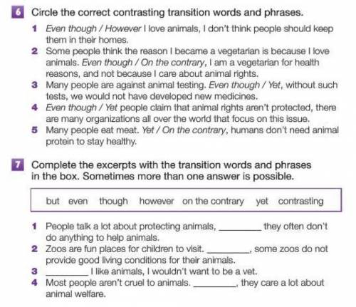 Ex 6.Circle the correct contrasting translation words and phrases Ex 7.Complete the excerpts with th