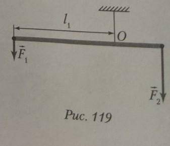 618. К концам легкого уравновешенного горизонтального стержня приложены силы F и F, (рис. 119), моду