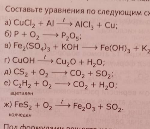 Составьте уравнения по следующим схемам: Решите только (ж) ​