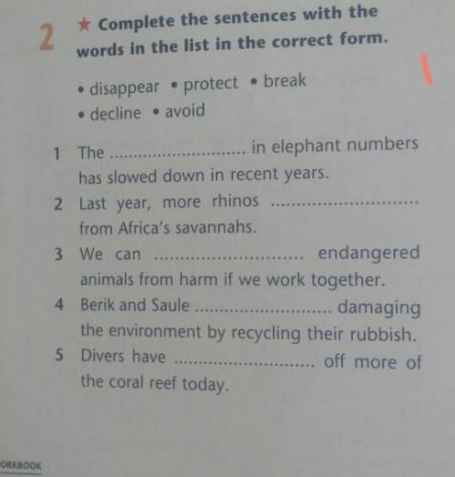 Complete the sentences with the words in the list in the correct form.disappear • protect break• dec