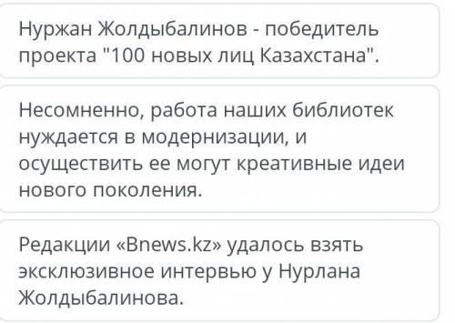 модернизировать казахстанские библиотеки будут проекту победителя 100 новых лиц Определите основную