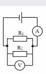 Найти показания амперметра и вольтметра, если EPC источника тока с 7,5 В, внутреннее сопротивление 0