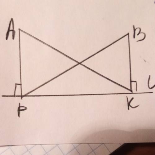 Точки А і В розміщені по один бік і на однаковій відстані від прямої L Знайдіть довжину АК, якщо РВ=