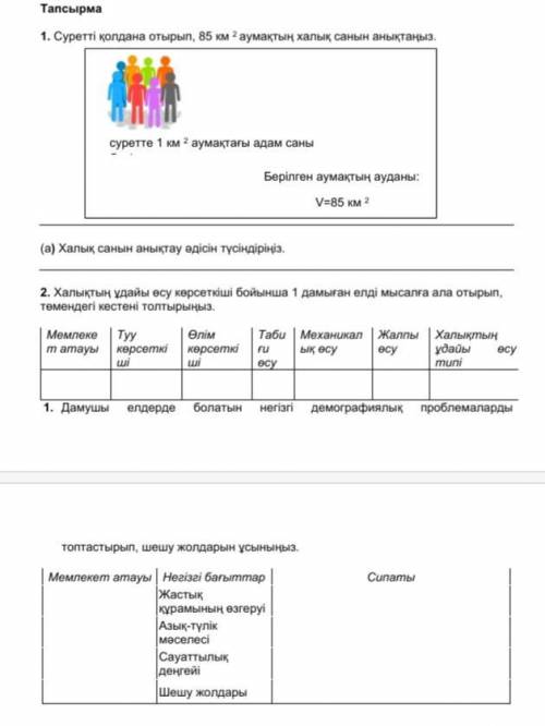 1. Используя рисунок, определите численность населения на площади 85 км 2. а) Объясните метод опреде