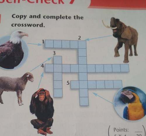 1 Copy and complete thecrossword.21345​