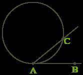 На окружности отмечены точки A и C так, что меньшая дуга равна 26°, вне окружности — точка B, причём
