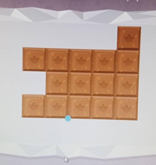Раздели остаток шоколадки на три одинаковые по форме и размеру части(ответе дайте в виде фото) ​
