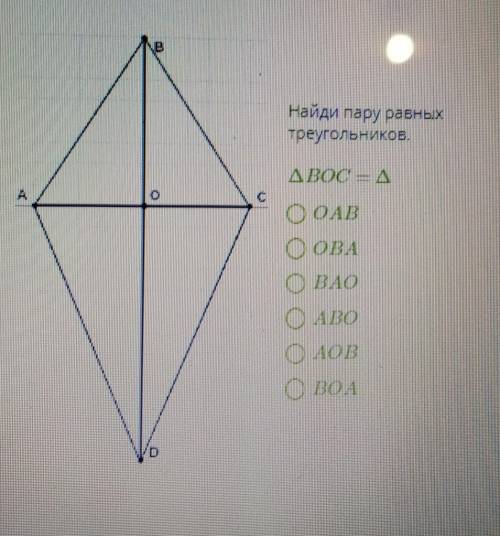 найди пару равных треугольников.​