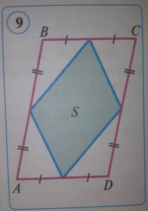 Какую часть составляет площадь S фигуры от площади параллелограмма ABCD на рисунке заранее