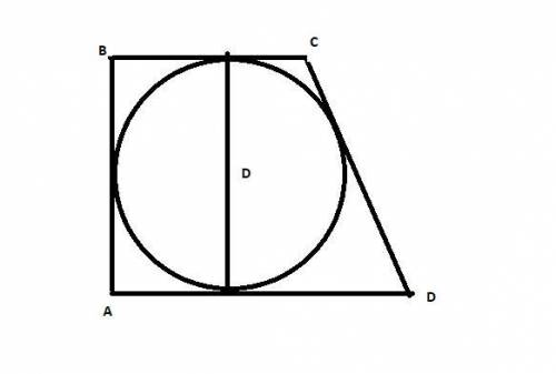 Прямоугольной трапеции , с периметром равным 80 , и большей боковой стороной , равной 22 вписана окр