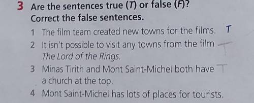 3 Are the sentences true (T) or false (F)? Correct the false sentences.1 The film team created new t
