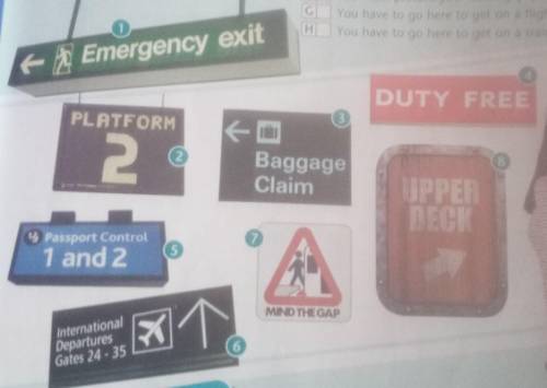 Explain the signs to the class. You must go through the emergency exit in case of a fire, earthquake