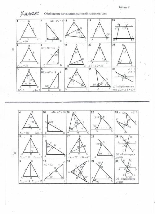 Геометрия 7 класс мне нужно решение 15 примеров или хотя бы ответы