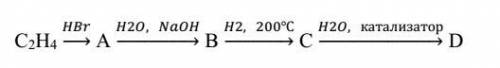 Составьте уравнения химических реакций и определите вещества А, В, С, D.