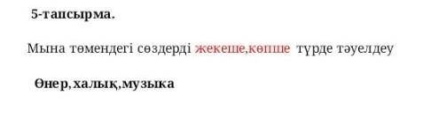 Мына төмендегі сөздерді жекеше , көпше түрде тәуелдеу Өнер , халық , музыка​я ​