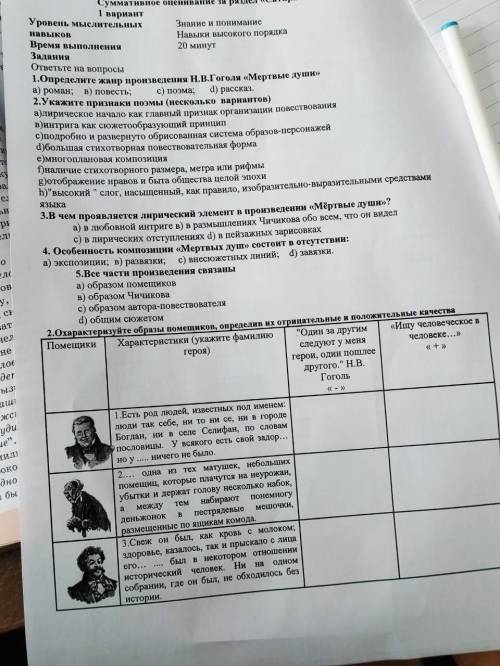 Охарактеризуйте образы помещиков определив отрицательные и положительные черты. Манилов, Коробочка,