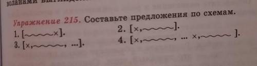 Упражнение 215. Составьте предложения по схемам.​