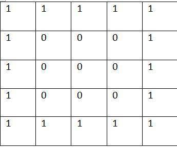 Сформировать единичную матрицу на паскале 5х5 в виде нулей и единиц: