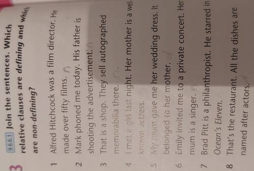 Which relative clauses are defining and which are non-defining?