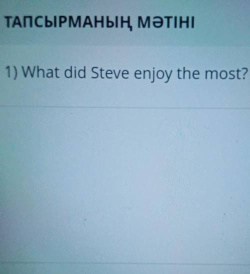 1) What did Steve enjoy the most?​