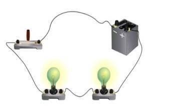 2. На рисунке изображена электрическая цепь, состоящая из двух соединенных между собой лампочек сопр