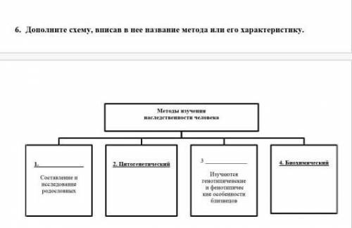 6. Дополните схему, вписав в нее название метода или его характеристику. ​