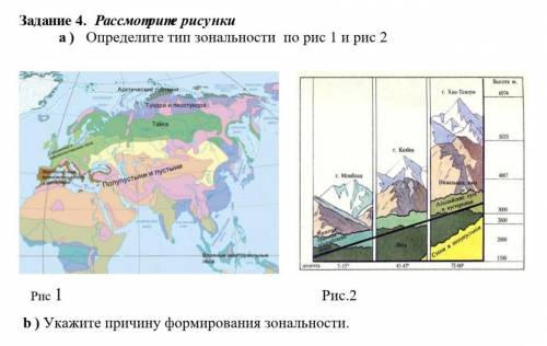 Задание 4. Рассмотрите рисунки а ) Определите тип зональности по рис 1 и рис 2