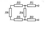 Найдите общее сопротивление электрической цепи, если r1=1ом, r2=2ом, r3=4ом, r4=1ом, r5=2ом, r6=1ом​