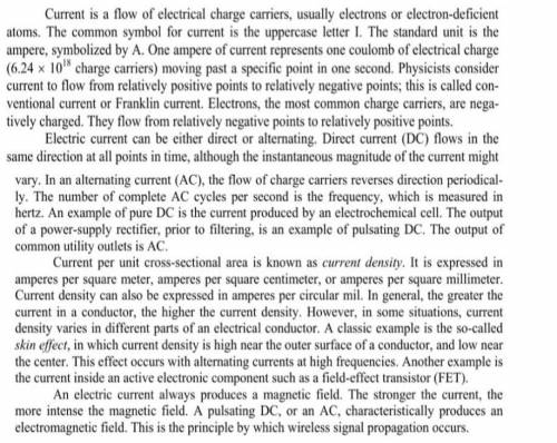 ответьте на вопросы на английском: 1) what is called conventional or Franklin current?2) what types