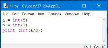 Дан код программы. Напишите результат этого кода a=int(5) b=int(2) print (int(a/b)) Даны переменные