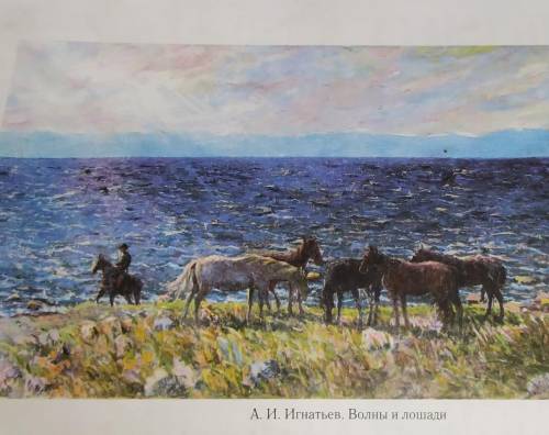 Напишите рассказ по картине А. И. Игнатьева «Волны и лошади», можно по- строить рассказ от первого л