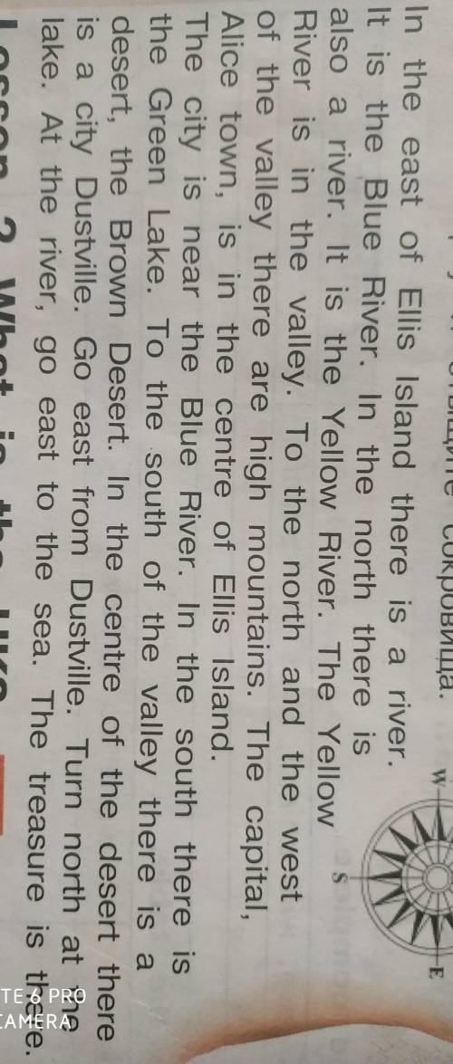 закончите каждое из Опишите сокровище ln the east of Ellis Island thereis a river lt is the blue Riv