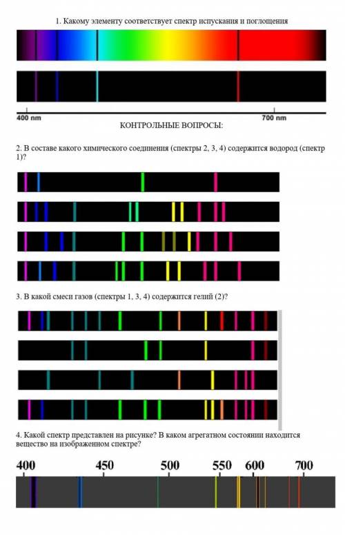 .Задачи/вопросы по спектрам. 4 задания.​