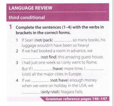Complete the sentences (1-4) with verb in brackets in the correct forms.