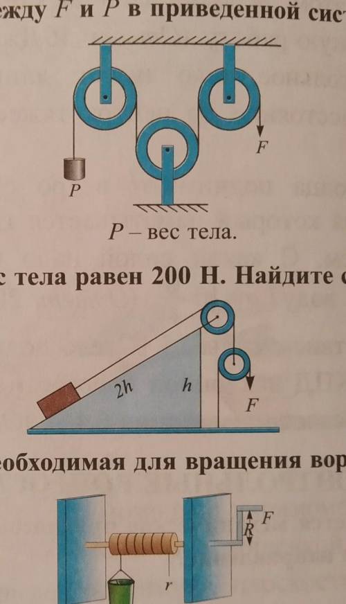 8. Каким будет отношение между Fи Pв приведенной системе блоков?A) P=4F.B) P=F.C) P=2F.D) P= НЕ.оFРP